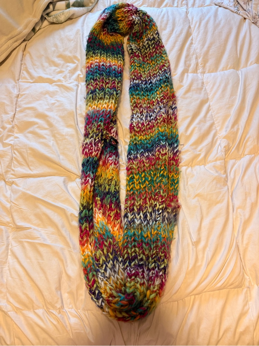 Y2K Multicolor Chunky Knit Infinity Scarf